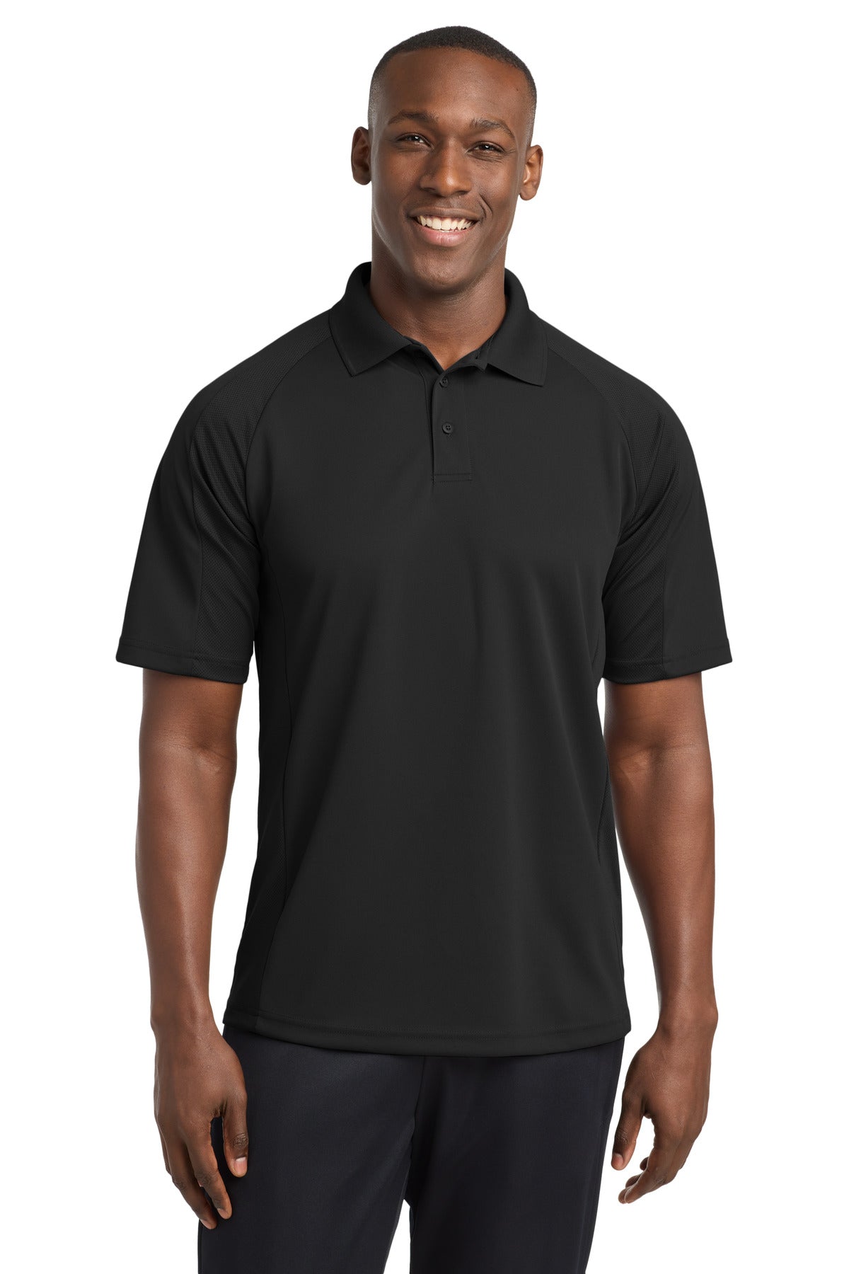 Custom Black Dri-Mesh Pro Polo T474, personalized by SanCanDo Swag in Argyle, TX