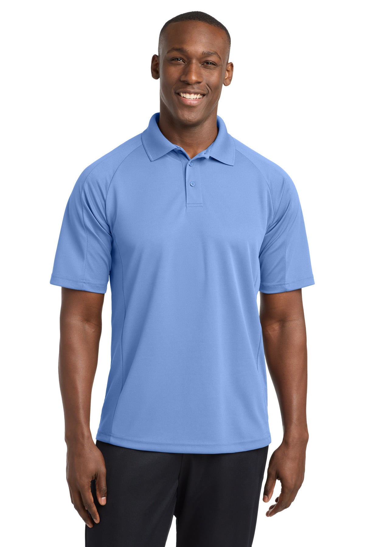 Custom Carolina Blue Dri-Mesh Pro Polo T474, personalized by SanCanDo Swag in Argyle, TX