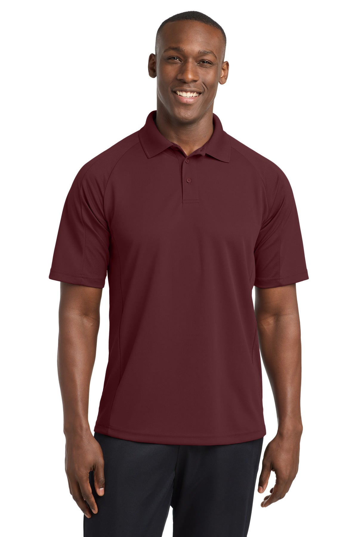 Custom Maroon Dri-Mesh Pro Polo T474, personalized by SanCanDo Swag in Argyle, TX