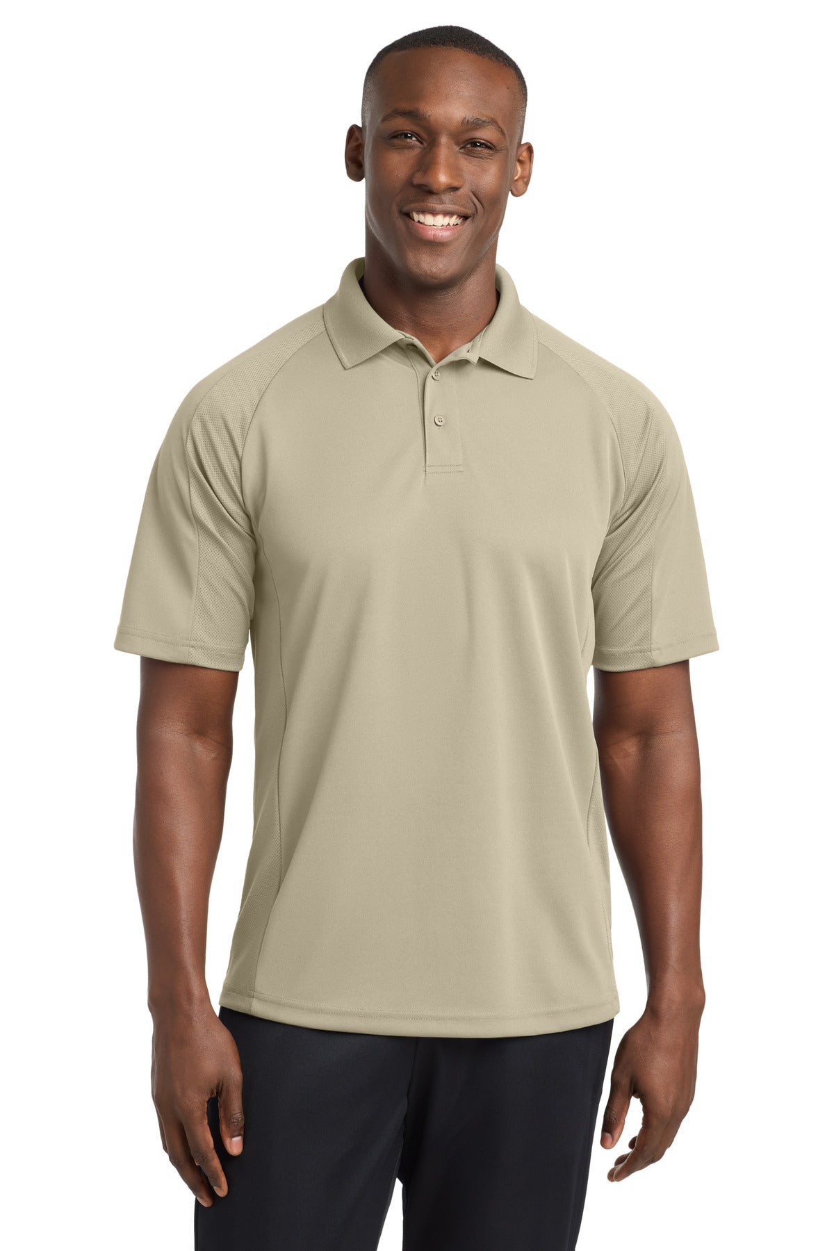 Custom Sandstone Dri-Mesh Pro Polo T474, personalized by SanCanDo Swag in Argyle, TX
