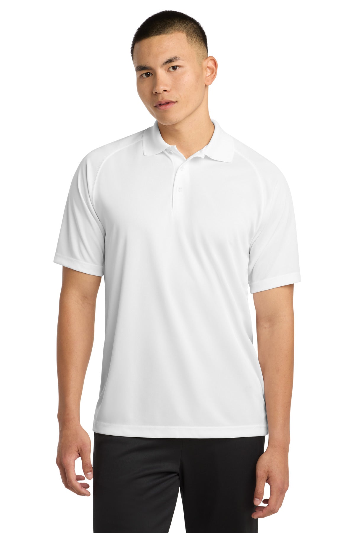 Custom White Dry Zone Raglan Polo T475, personalized by SanCanDo Swag in Argyle, TX