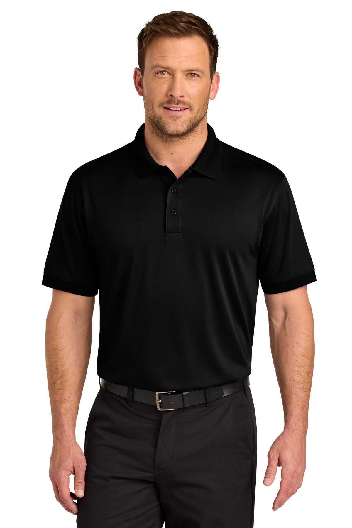 Custom Black Tall Workwear Pro Polo TLCS450, personalized by SanCanDo Swag in Argyle, TX