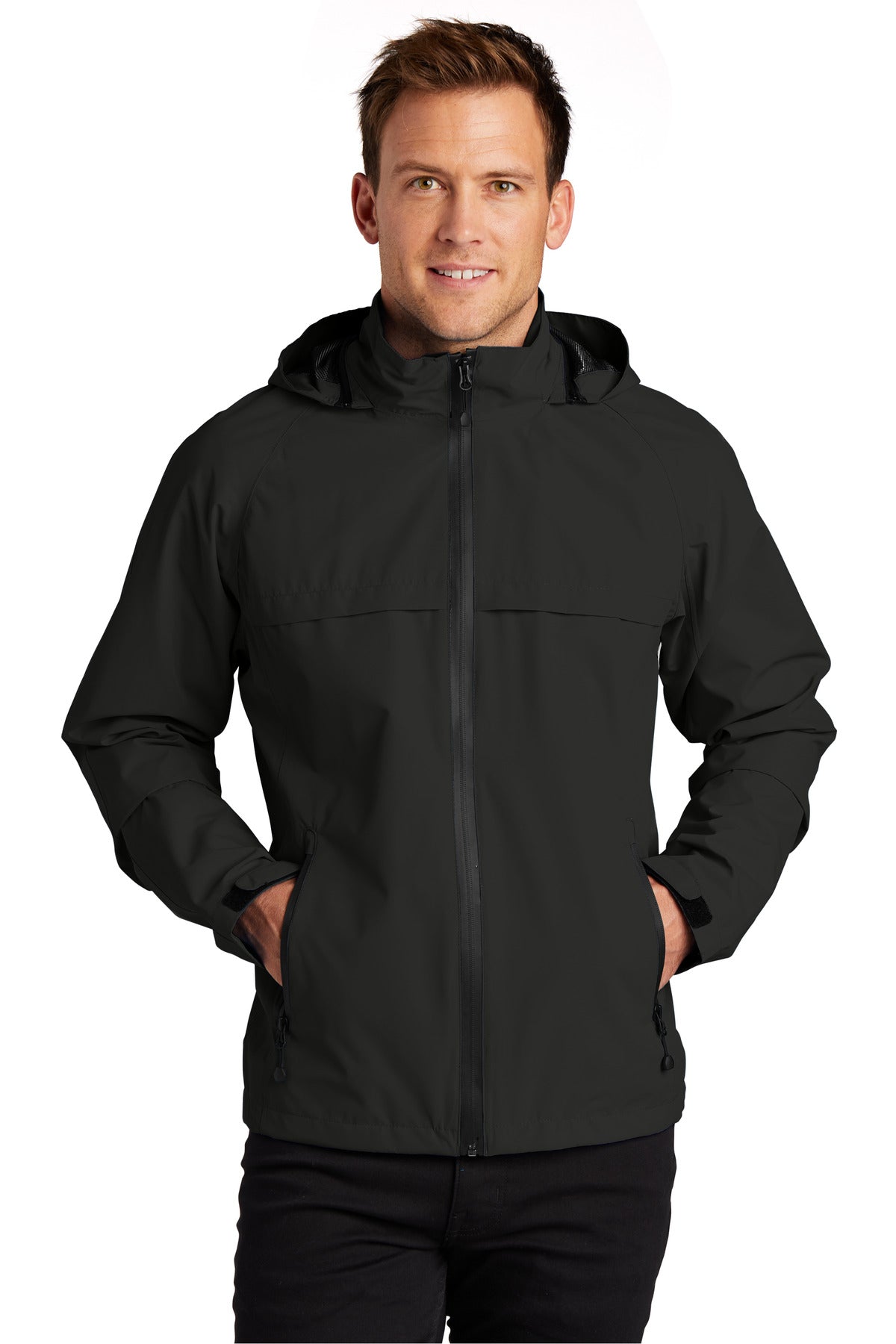 Custom Black Tall Torrent Waterproof Jacket TLJ333, personalized by SanCanDo Swag in Argyle, TX