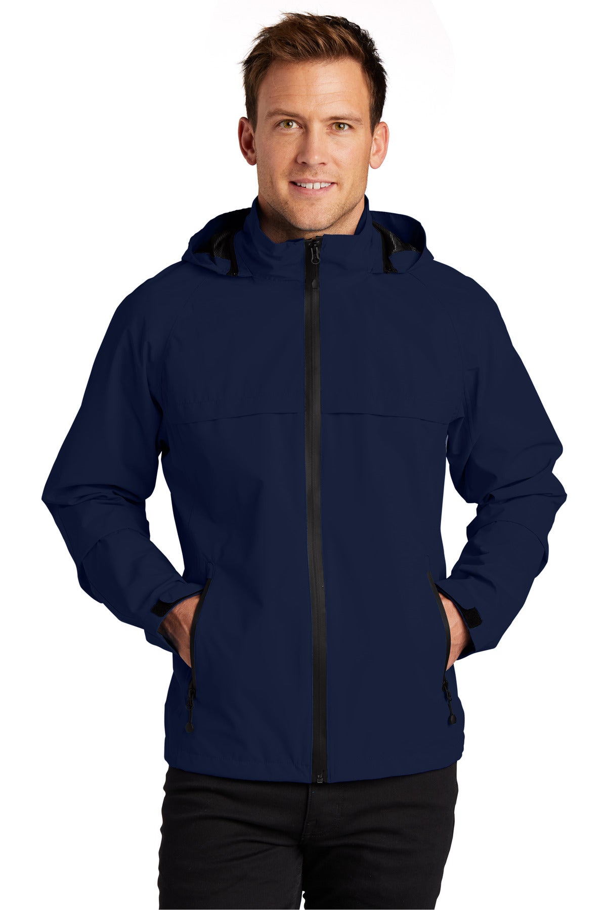 Custom True Navy Tall Torrent Waterproof Jacket TLJ333, personalized by SanCanDo Swag in Argyle, TX