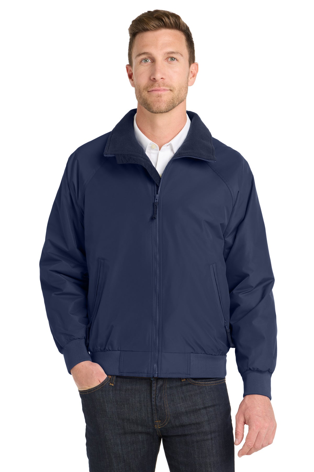Custom True Navy/ True Navy Tall Challenger Jacket TLJ754, personalized by SanCanDo Swag in Argyle, TX