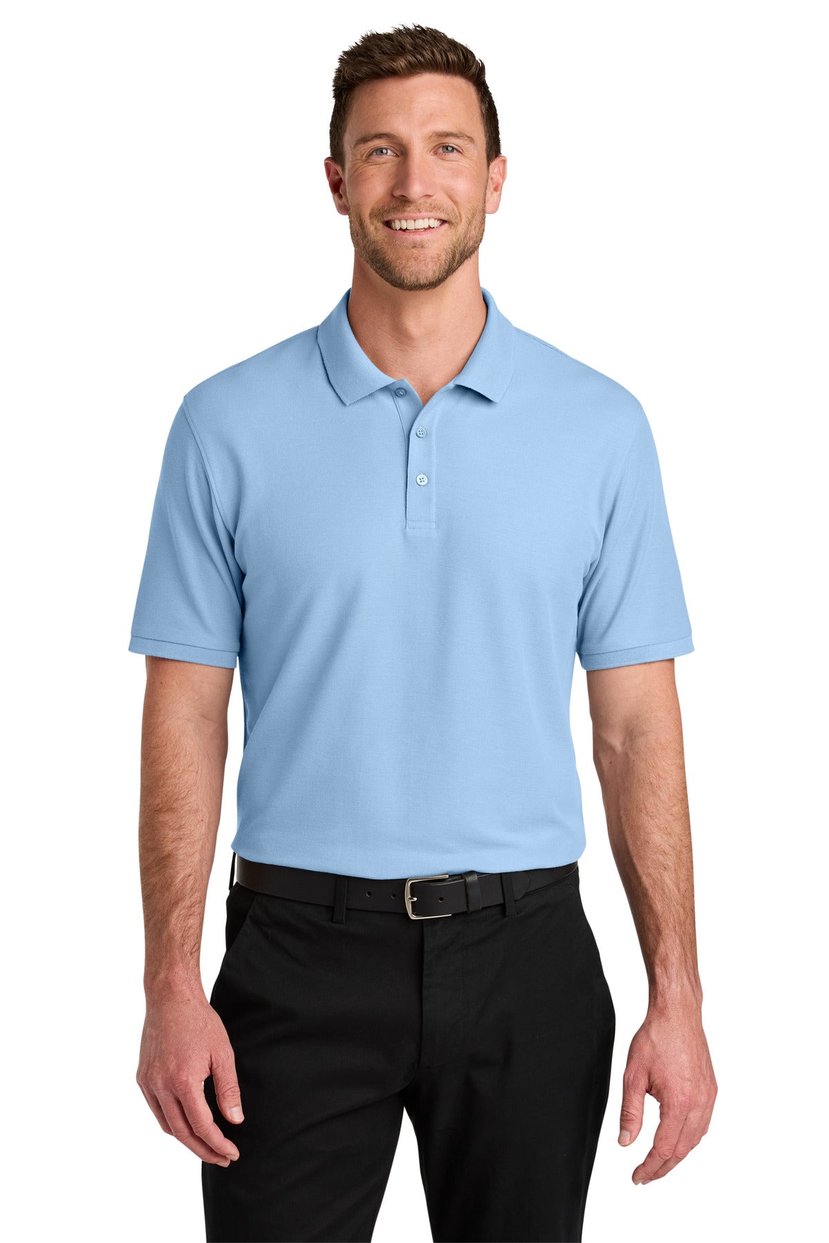 Custom Cloud Blue Tall Wearever Signature Pique Polo TLK200, personalized by SanCanDo Swag in Argyle, TX