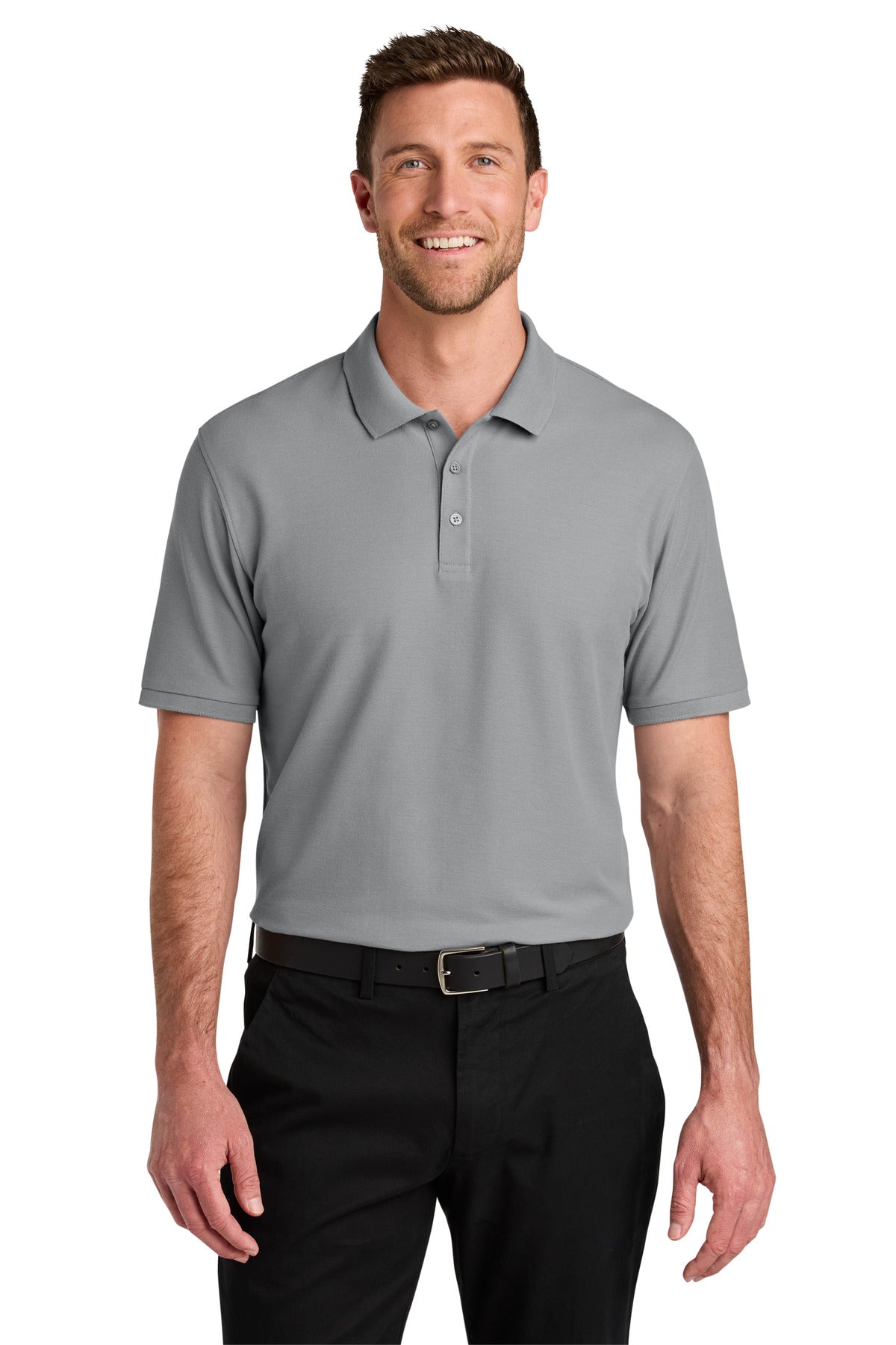 Custom Gusty Grey Tall Wearever Signature Pique Polo TLK200, personalized by SanCanDo Swag in Argyle, TX