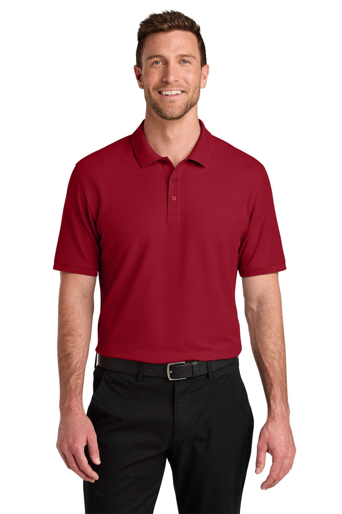 Custom Rich Red Tall Wearever Signature Pique Polo TLK200, personalized by SanCanDo Swag in Argyle, TX