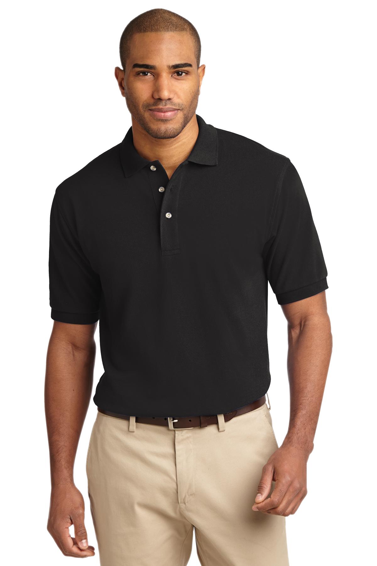 Custom Black Tall Heavyweight Cotton Pique Polo TLK420, personalized by SanCanDo Swag in Argyle, TX