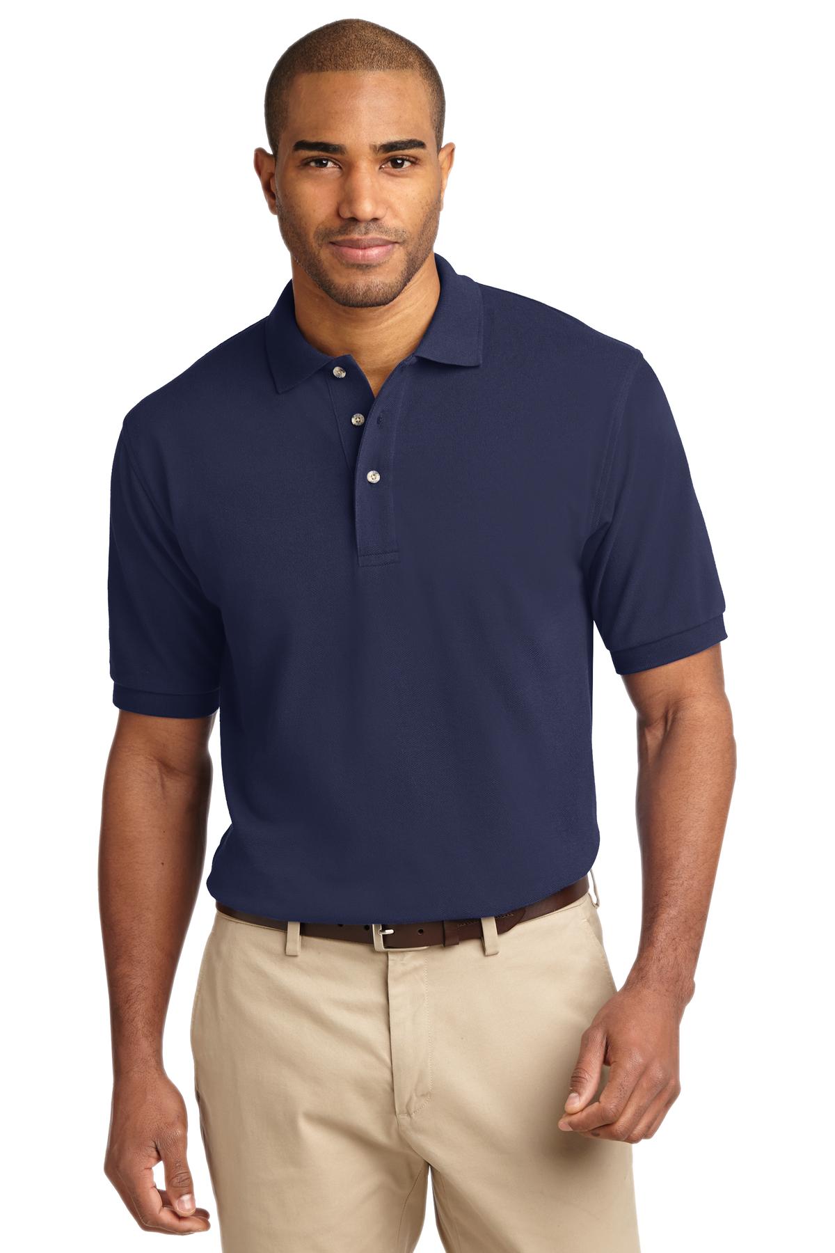 Custom Navy Tall Heavyweight Cotton Pique Polo TLK420, personalized by SanCanDo Swag in Argyle, TX