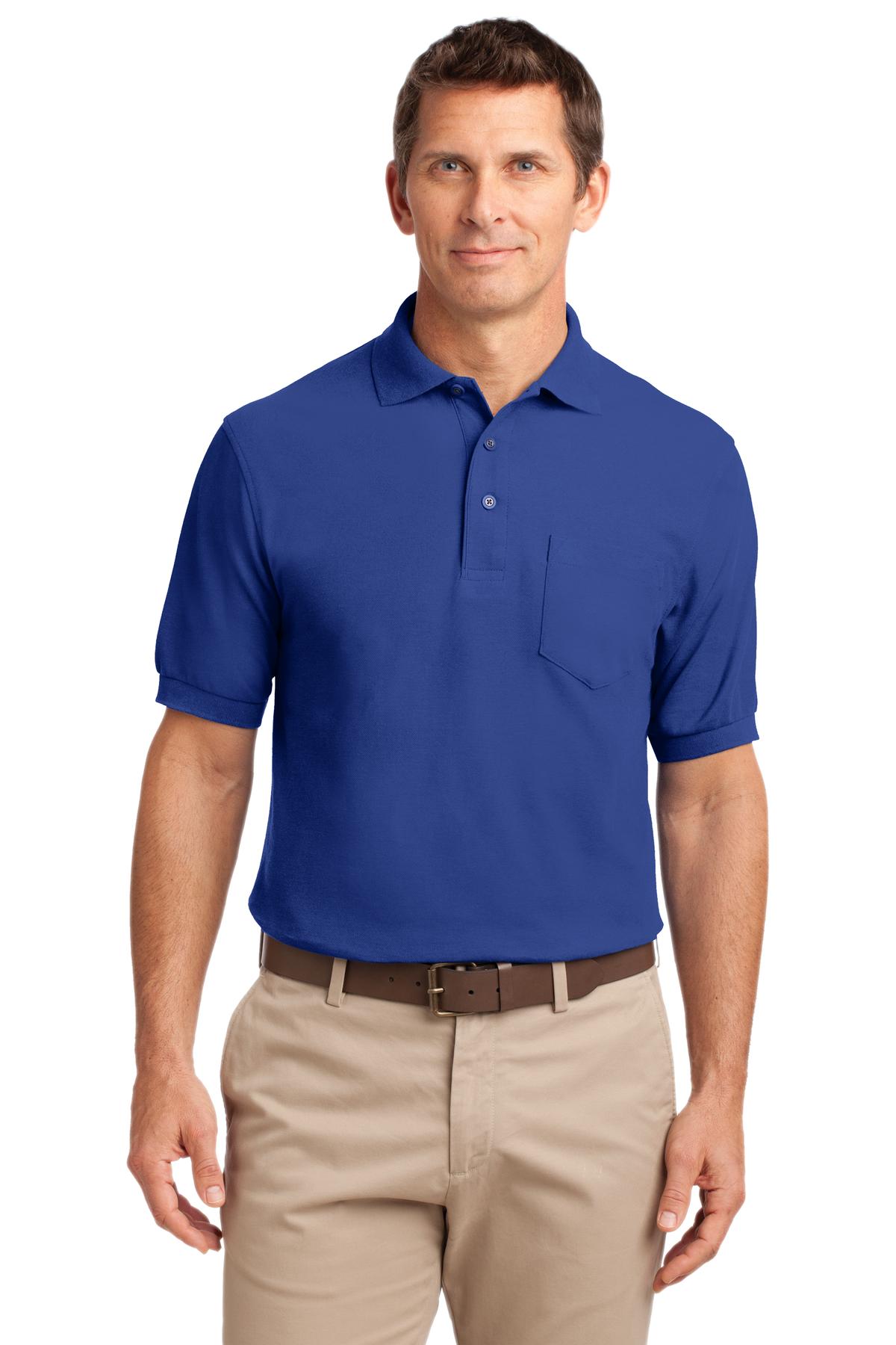 Custom Royal Tall Silk Touch Polo with Pocket TLK500P, personalized by SanCanDo Swag in Argyle, TX
