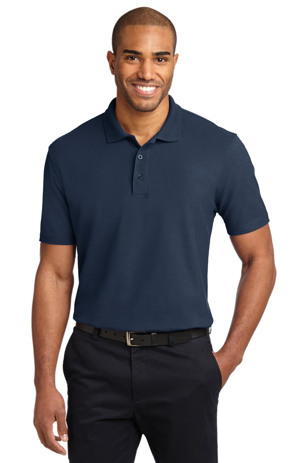 Custom Navy Tall Stain-Release Polo TLK510, personalized by SanCanDo Swag in Argyle, TX