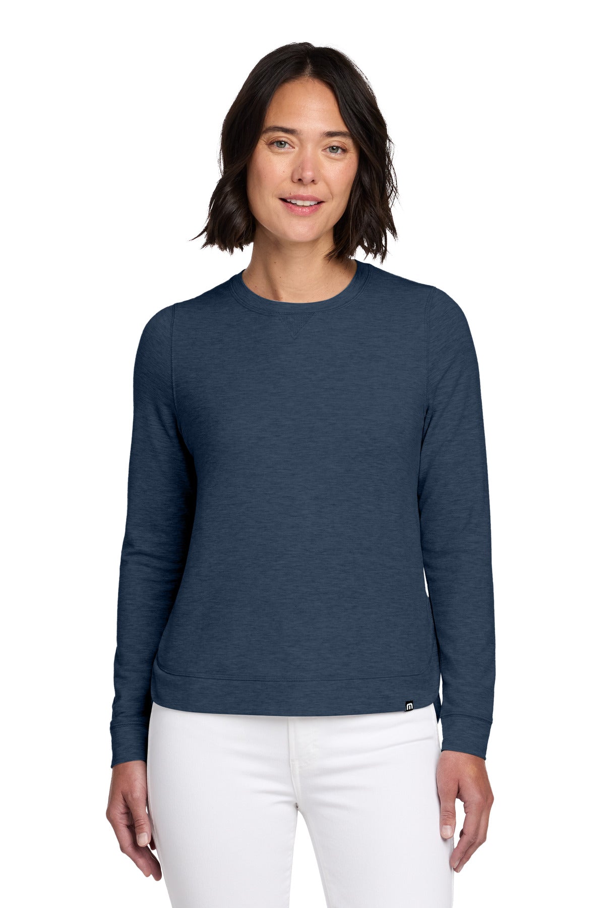 Custom Blue Nights Heather Women's Long Weekend Crew TM1LD003, personalized by SanCanDo Swag in Argyle, TX