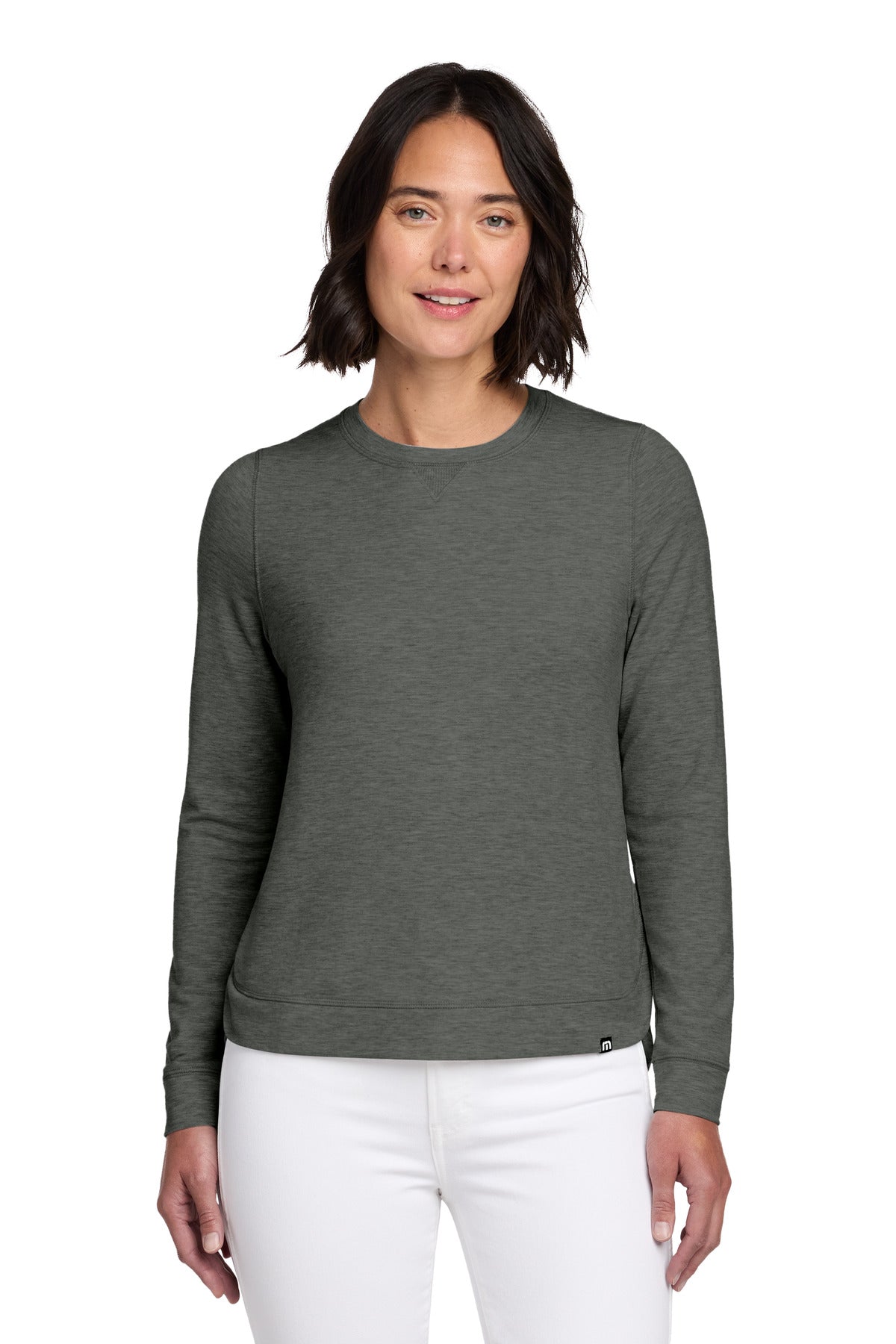 Custom Dark Grey Heather Women's Long Weekend Crew TM1LD003, personalized by SanCanDo Swag in Argyle, TX
