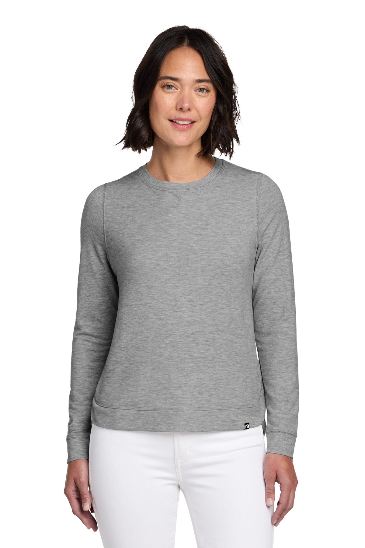Custom Light Grey Heather Women's Long Weekend Crew TM1LD003, personalized by SanCanDo Swag in Argyle, TX