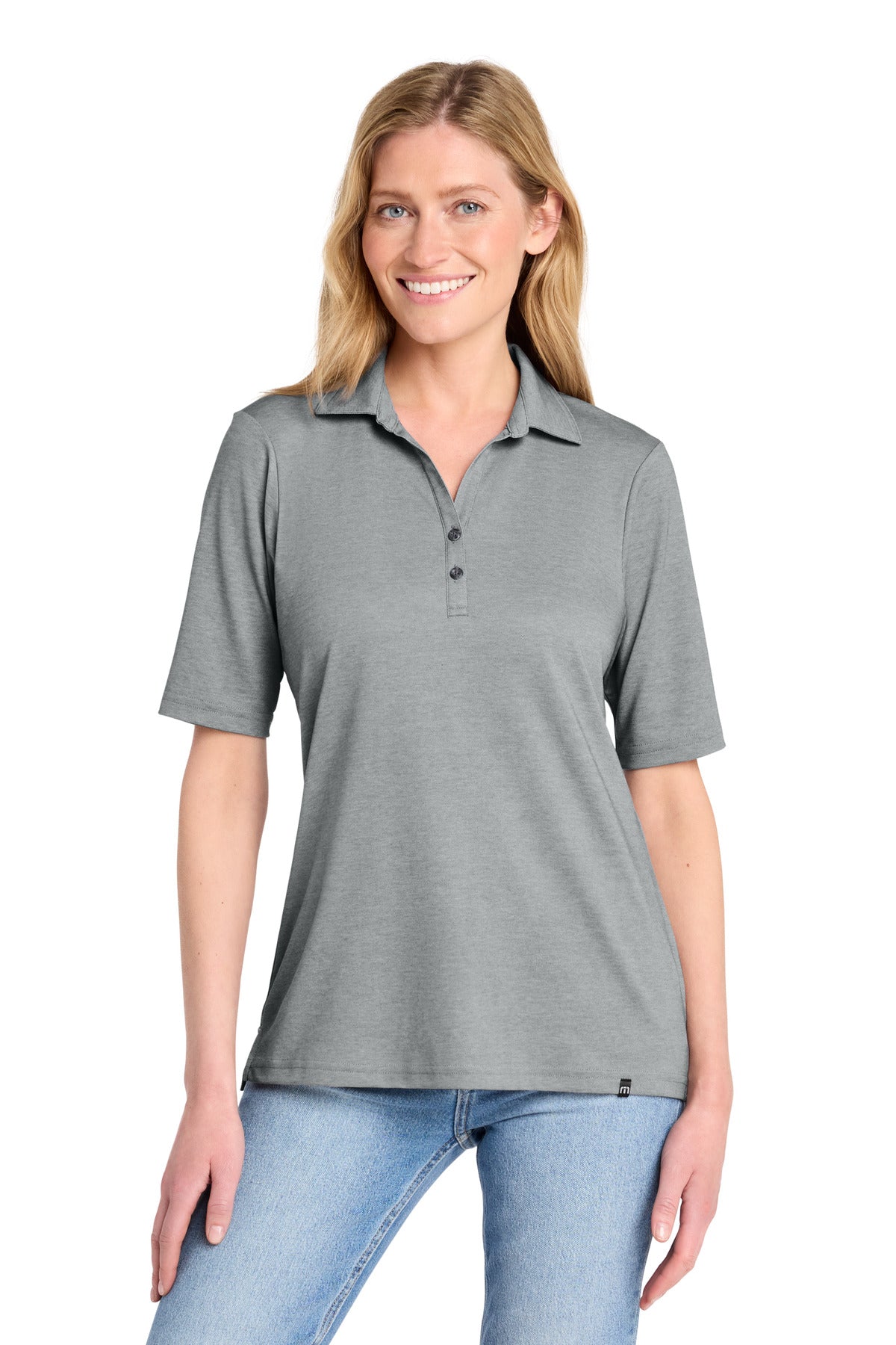 Custom Grey Heather Women's Sunsetters Polo TM1LD004, personalized by SanCanDo Swag in Argyle, TX