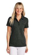 Custom Black Heather Women's Sunnyvale Polo TM1LD005, personalized by SanCanDo Swag in Argyle, TX