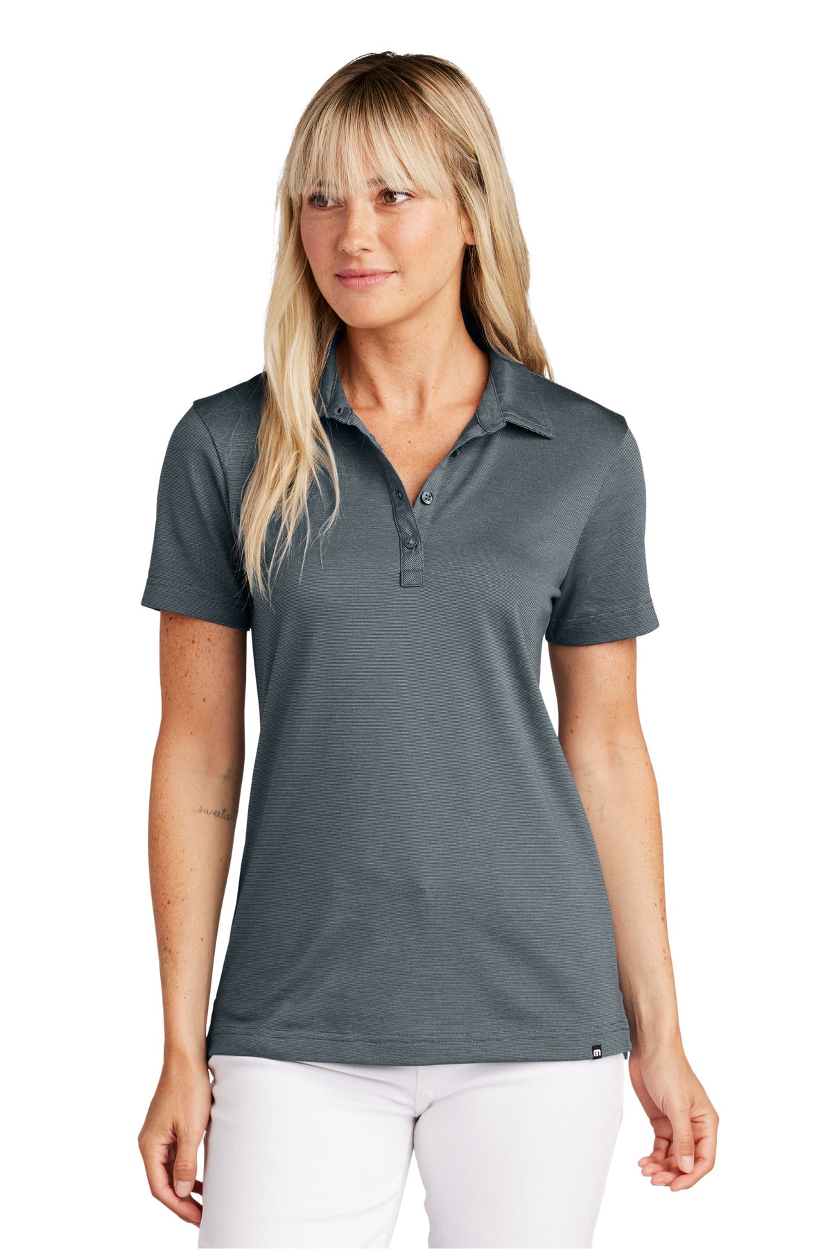 Custom Blue Nights Heather Women's Sunnyvale Polo TM1LD005, personalized by SanCanDo Swag in Argyle, TX