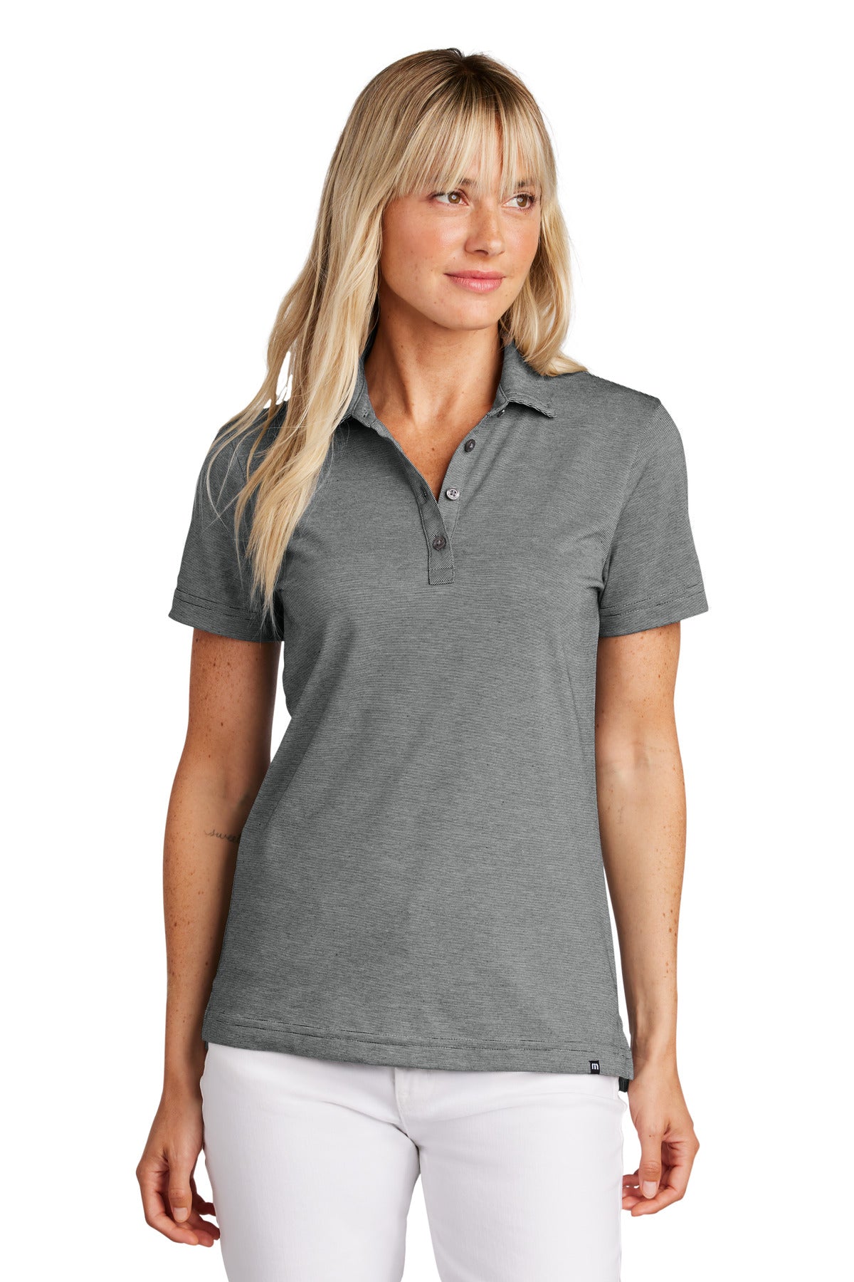 Custom Dark Grey Heather Women's Sunnyvale Polo TM1LD005, personalized by SanCanDo Swag in Argyle, TX