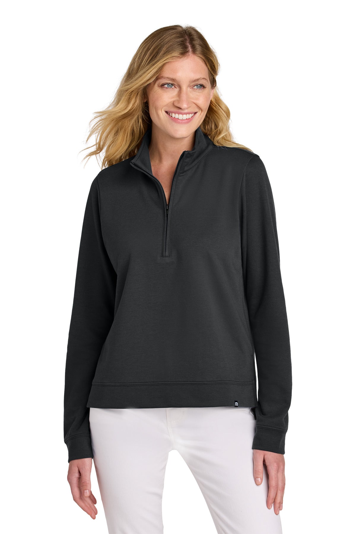 Custom Black Women's Coveside 1/2-Zip TM1LD007, personalized by SanCanDo Swag in Argyle, TX