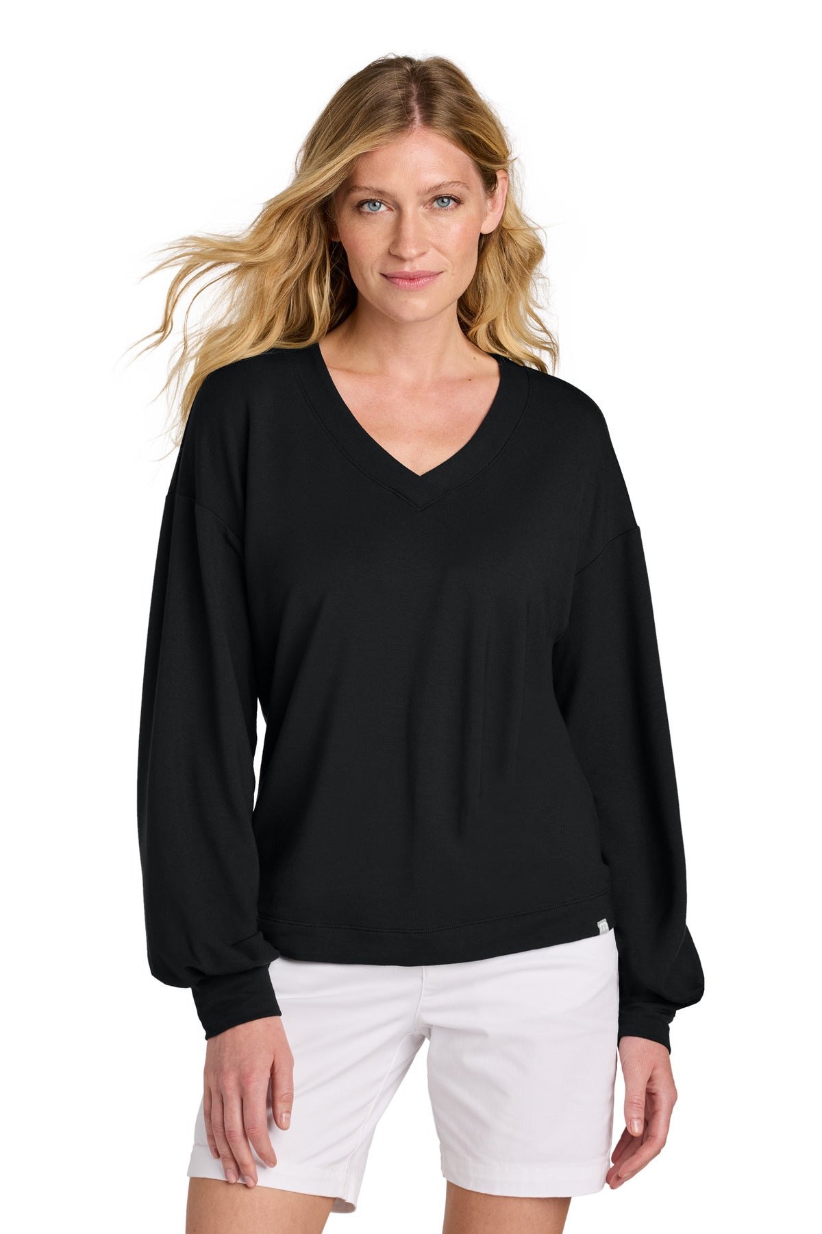 Custom Black Women's Long Weekend V-Neck TM1LD009, personalized by SanCanDo Swag in Argyle, TX