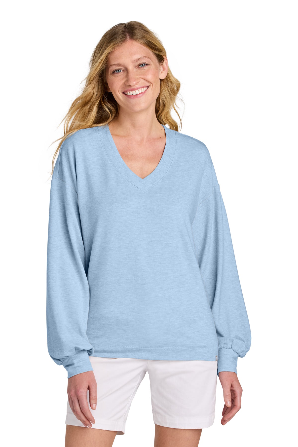 Custom Kentucky Blue Heather Women's Long Weekend V-Neck TM1LD009, personalized by SanCanDo Swag in Argyle, TX