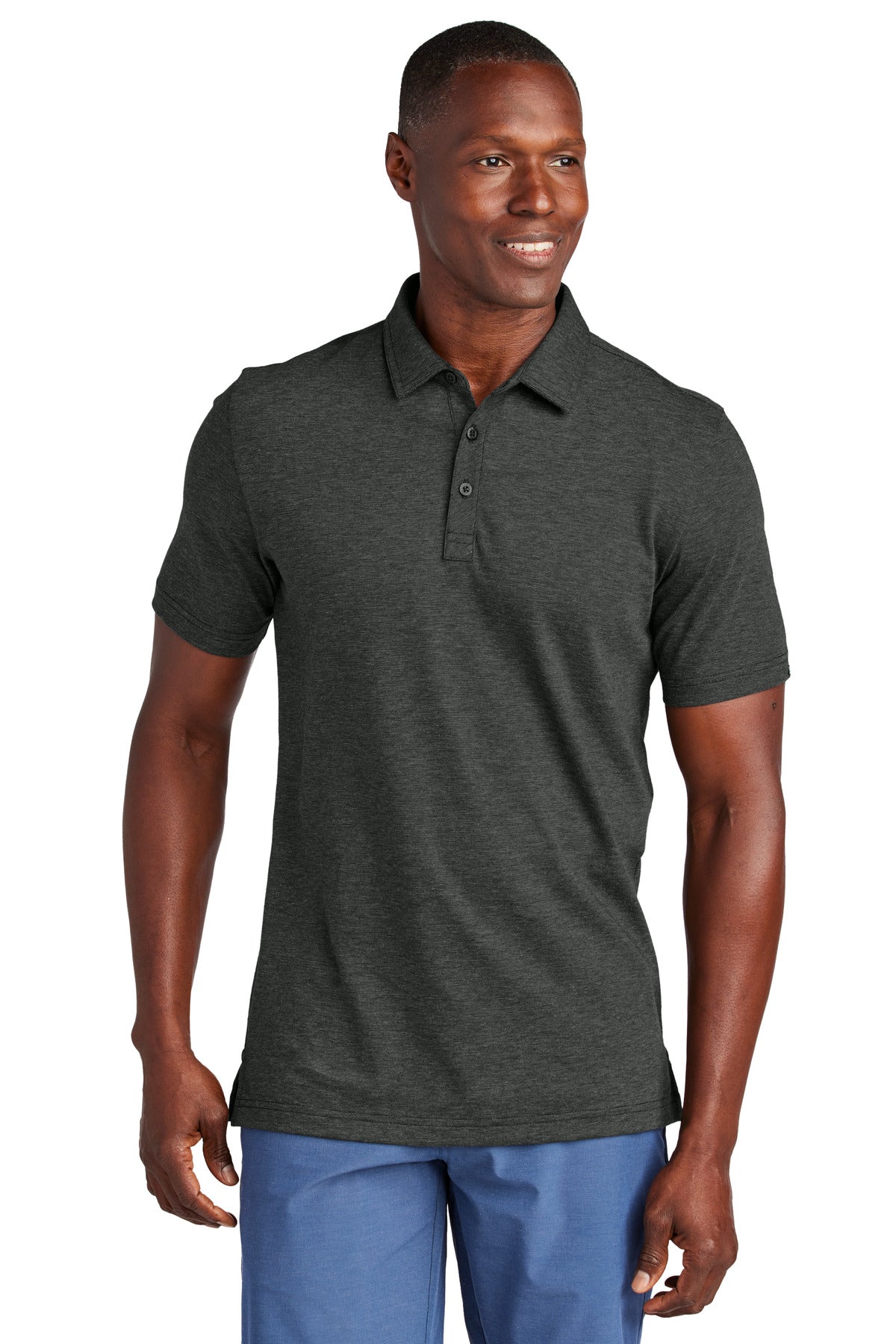 Custom Black Heather Sunnyvale Polo TM1MAA369, personalized by SanCanDo Swag in Argyle, TX