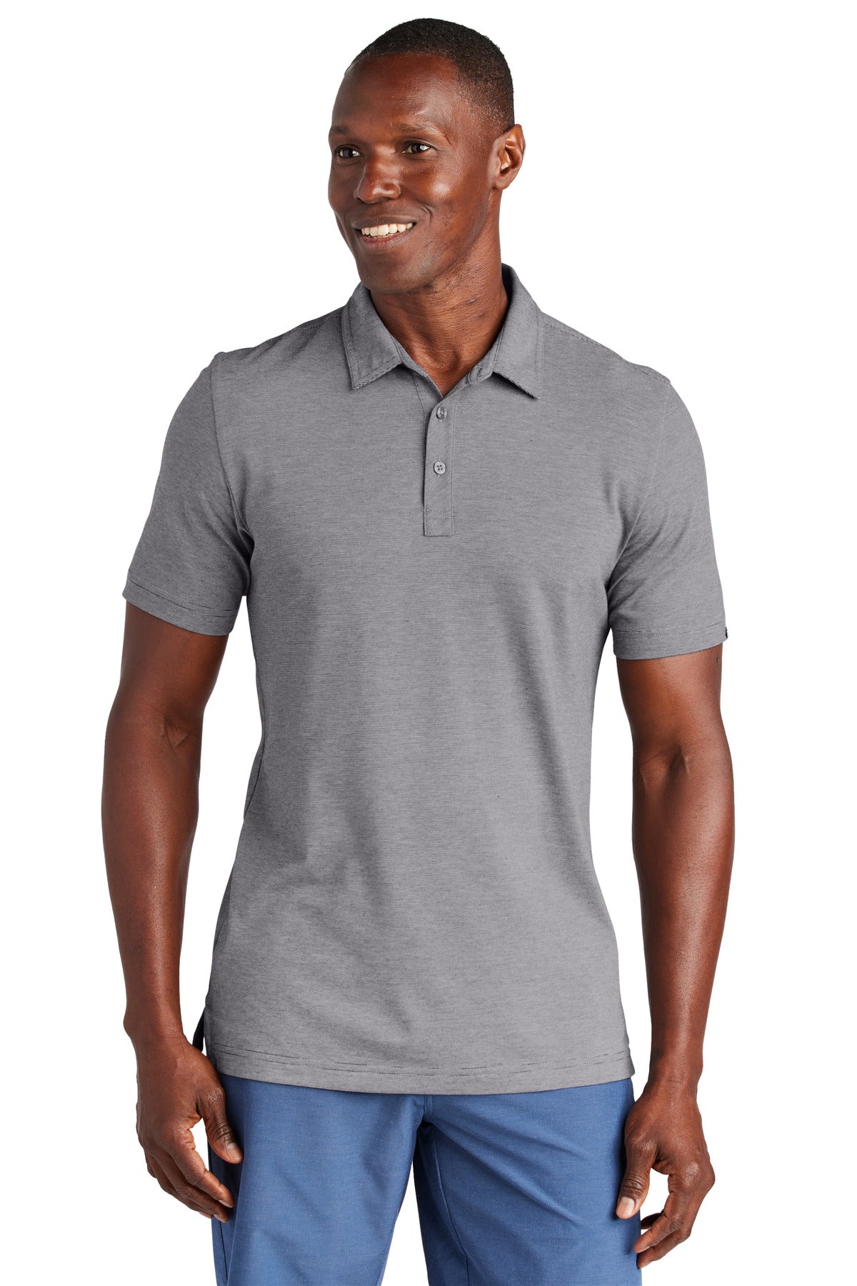Custom Dark Grey Heather Sunnyvale Polo TM1MAA369, personalized by SanCanDo Swag in Argyle, TX