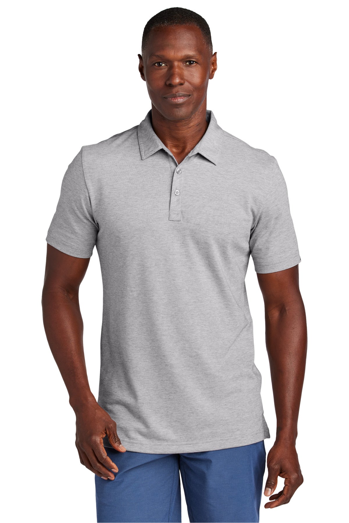 Custom Light Grey Heather Sunnyvale Polo TM1MAA369, personalized by SanCanDo Swag in Argyle, TX