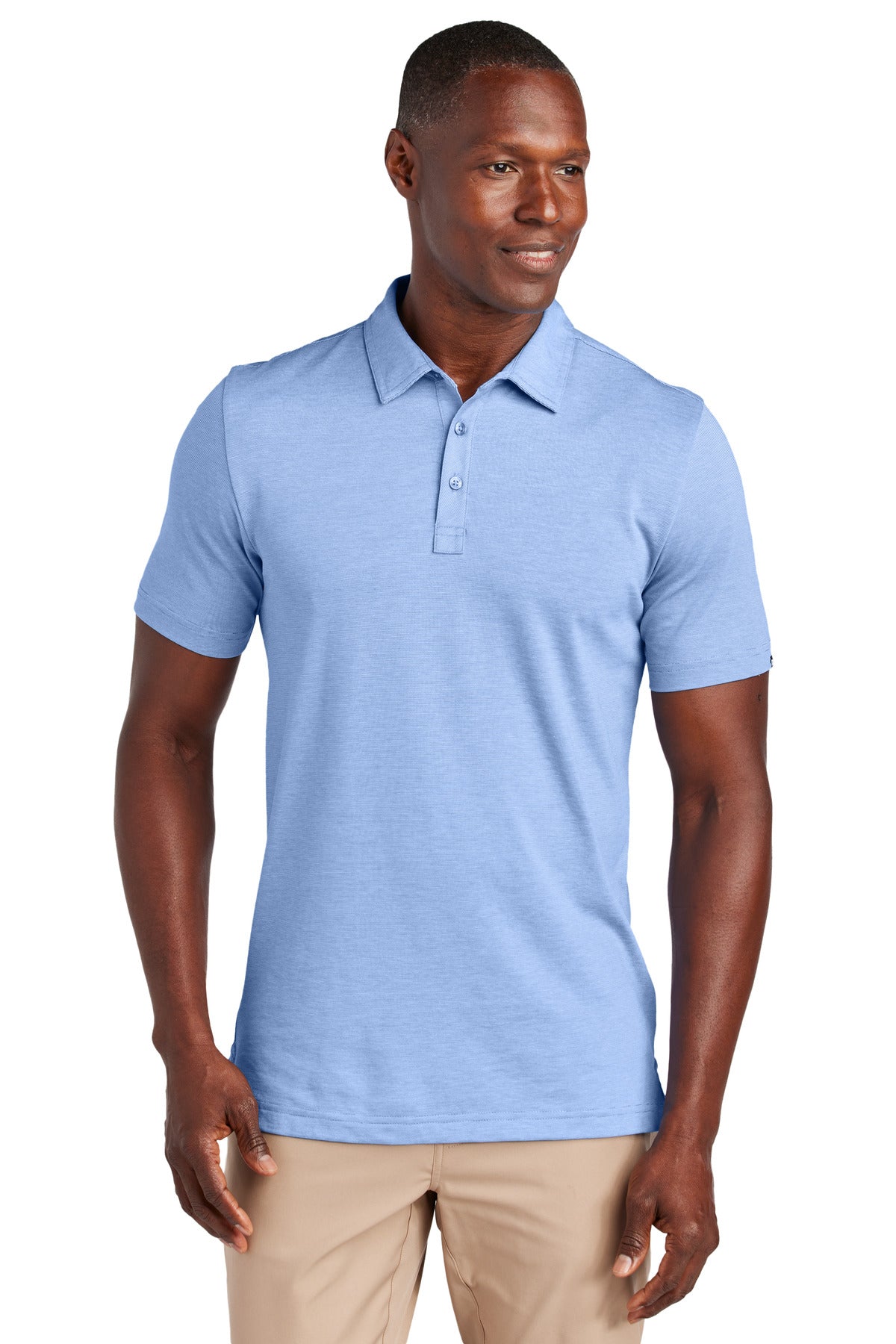 Custom Strong Blue Heather Sunnyvale Polo TM1MAA369, personalized by SanCanDo Swag in Argyle, TX