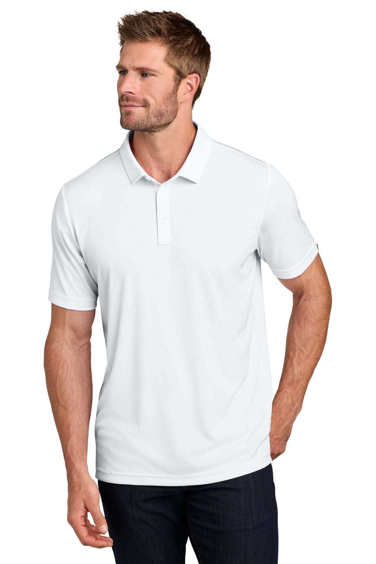 Custom White Coto Performance Polo TM1MU410, personalized by SanCanDo Swag in Argyle, TX