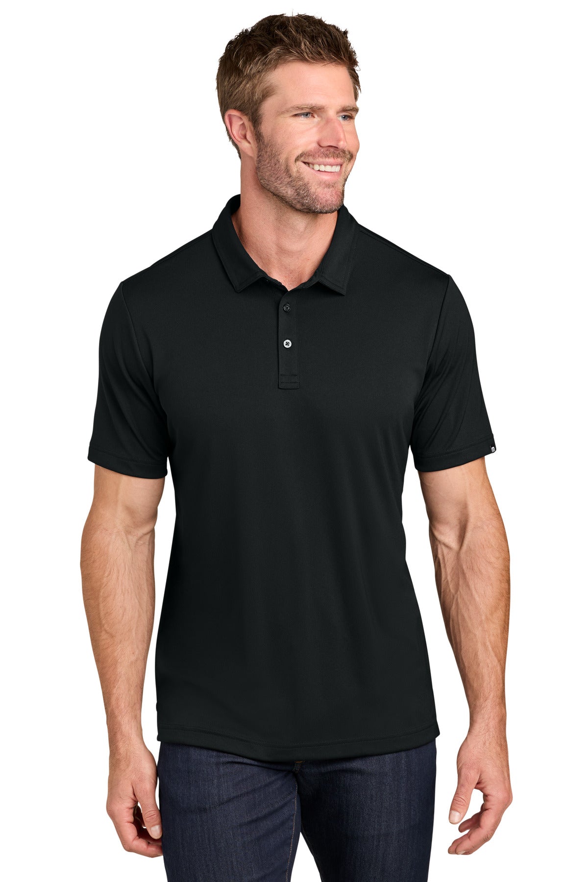 Custom Black Coto Performance Polo TM1MU410, personalized by SanCanDo Swag in Argyle, TX