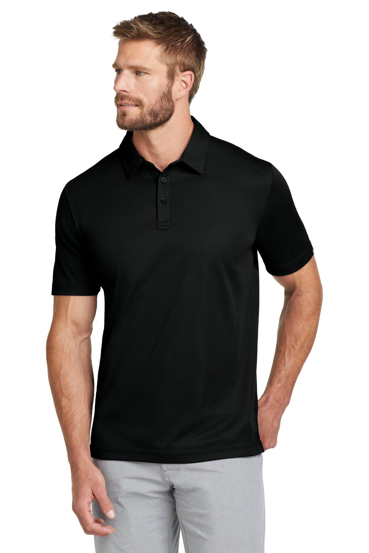 Custom Black Oceanside Solid Polo TM1MU411, personalized by SanCanDo Swag in Argyle, TX