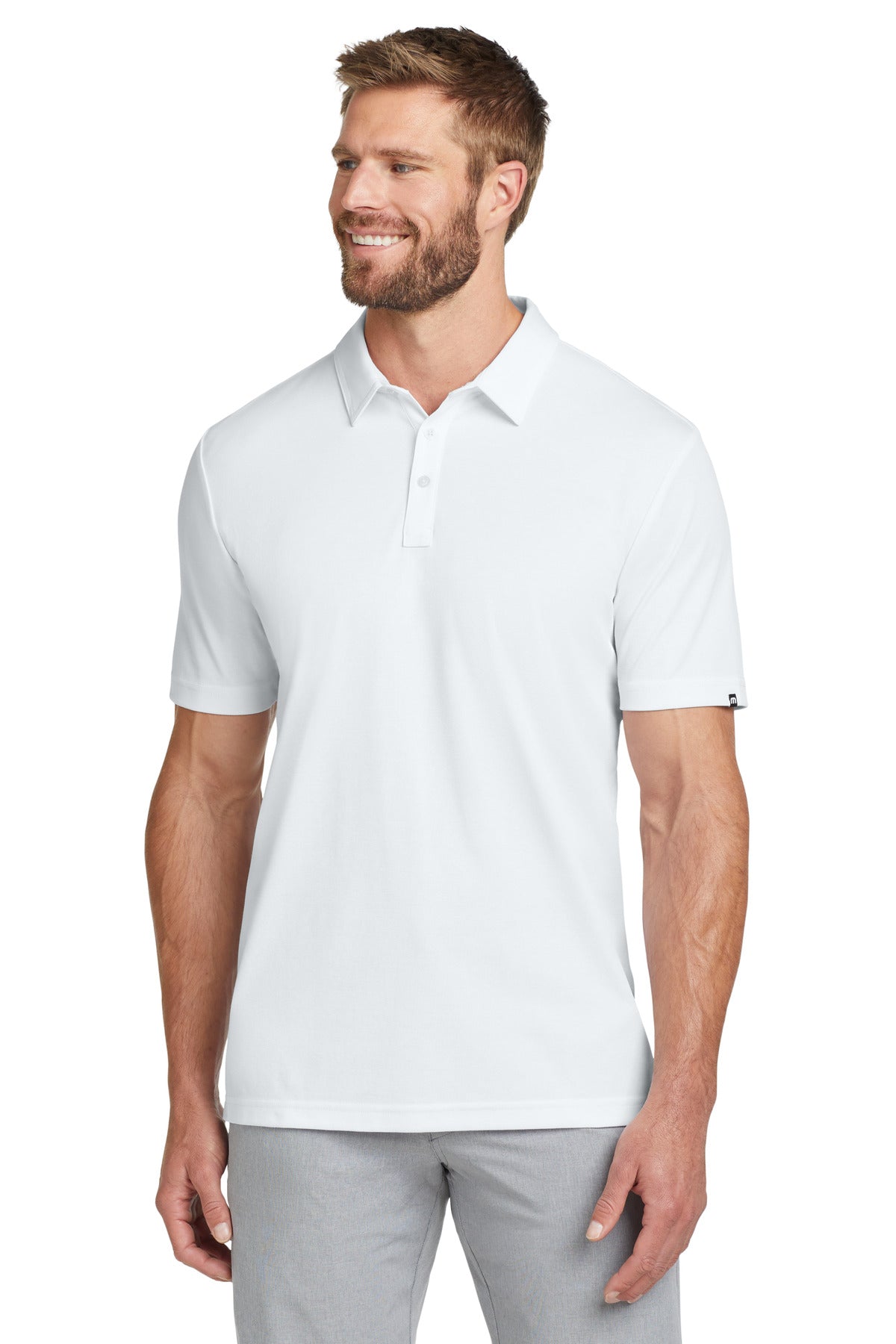 Custom White Oceanside Solid Polo TM1MU411, personalized by SanCanDo Swag in Argyle, TX