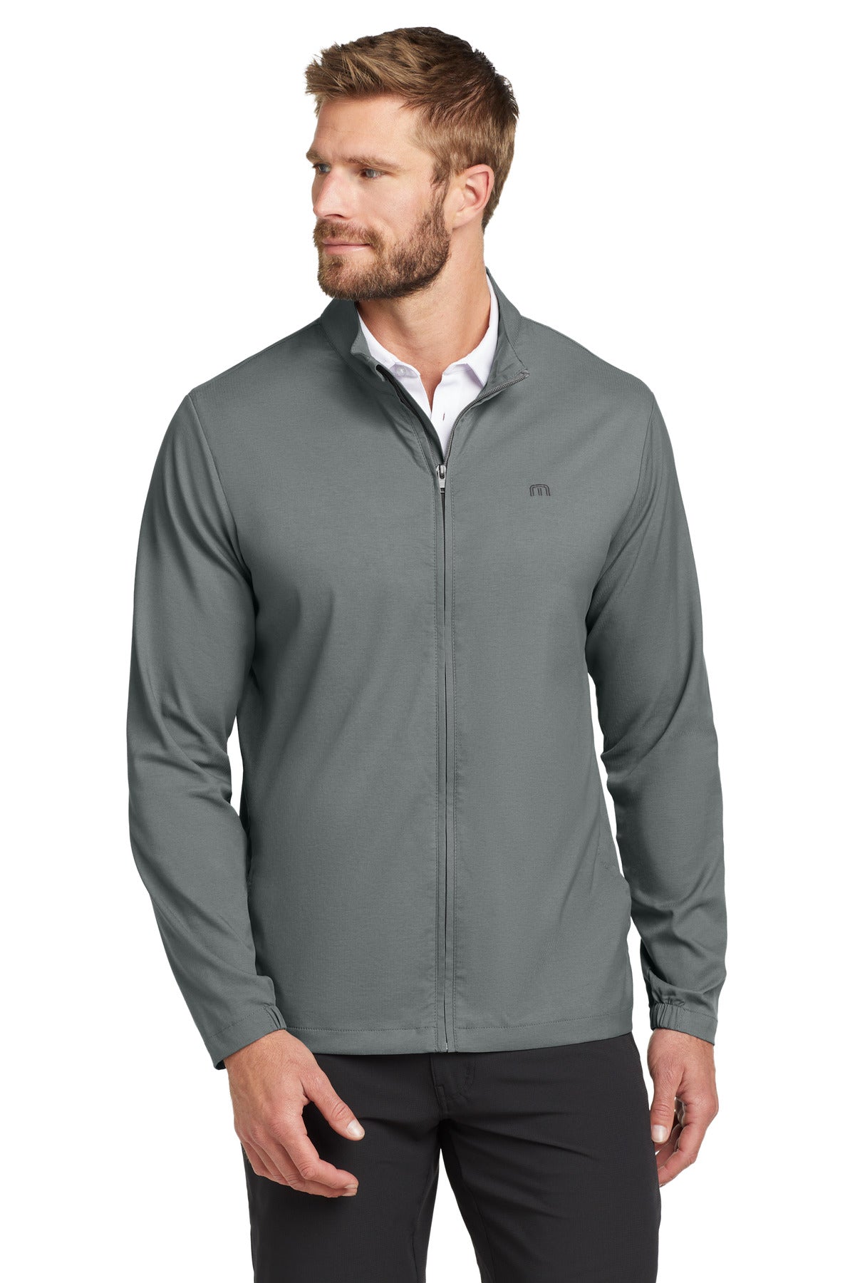Custom Quiet Shade Grey Heather Surfside Full-Zip Jacket TM1MU422, personalized by SanCanDo Swag in Argyle, TX