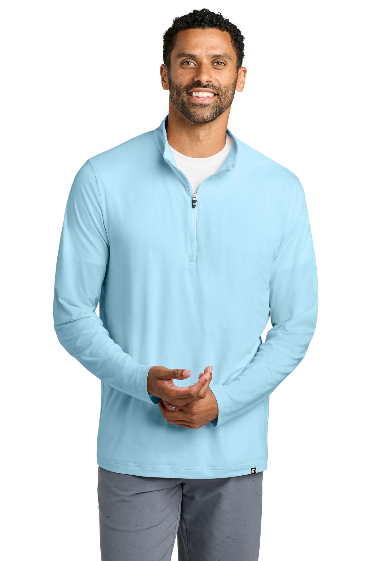 Custom Dream Blue Crestview 1/4-Zip TM1MW452, personalized by SanCanDo Swag in Argyle, TX