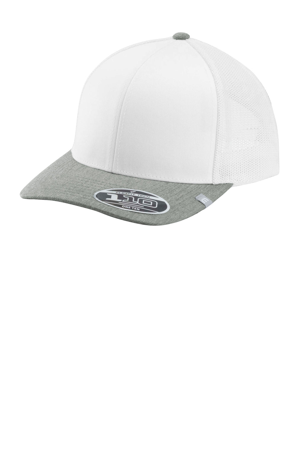Custom White/ Heather Grey Cruz Colorblock Trucker Cap TM1MY390, personalized by SanCanDo Swag in Argyle, TX