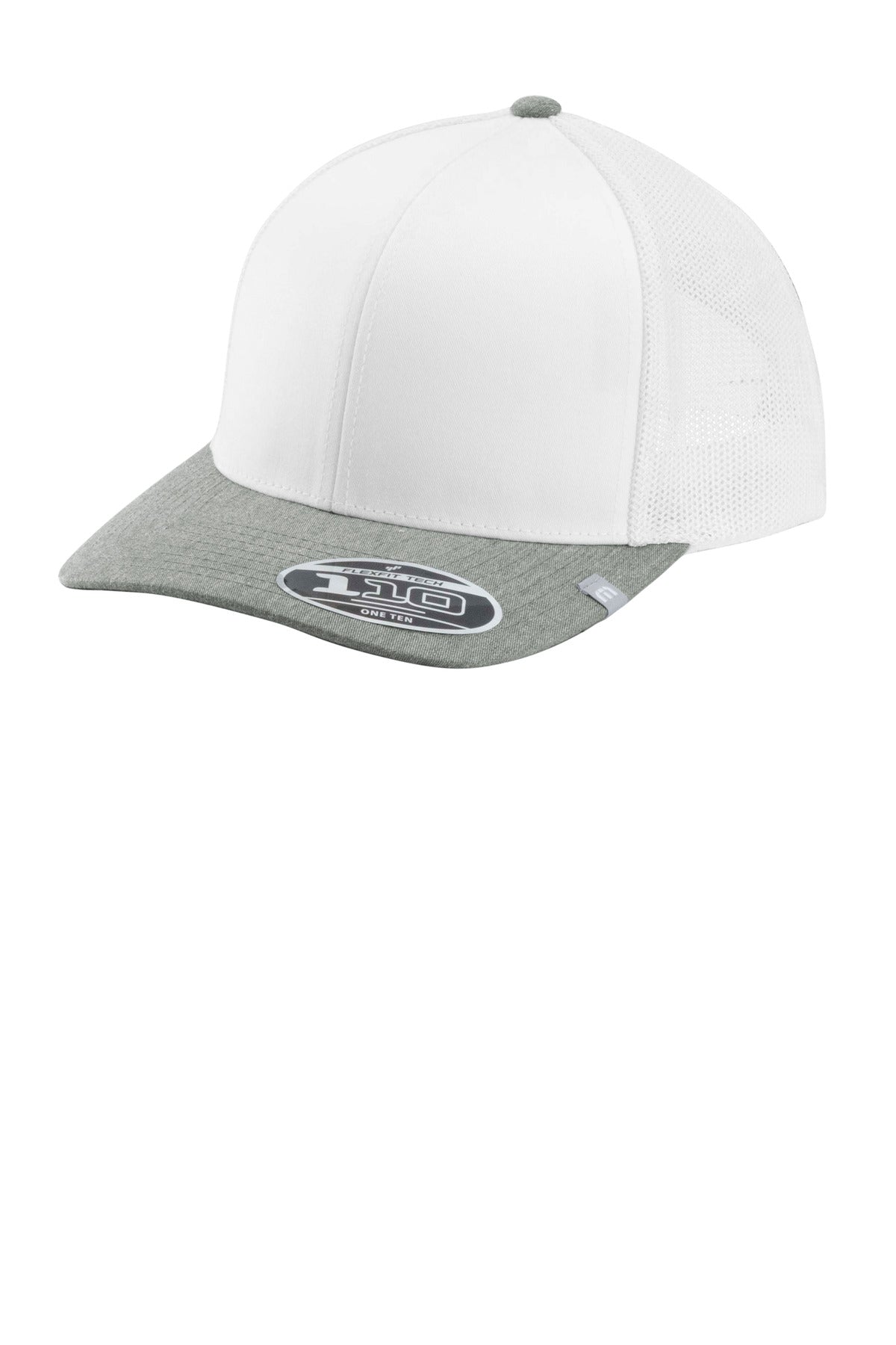 Custom White/ Heather Grey Cruz Colorblock Trucker Cap TM1MY390, personalized by SanCanDo Swag in Argyle, TX