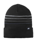 Custom Black Striped Cuffed Beanie TM1MY393, personalized by SanCanDo Swag in Argyle, TX