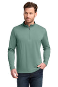 Custom Beryl Green Heather Coto Performance 1/4-Zip TM1MY397, personalized by SanCanDo Swag in Argyle, TX
