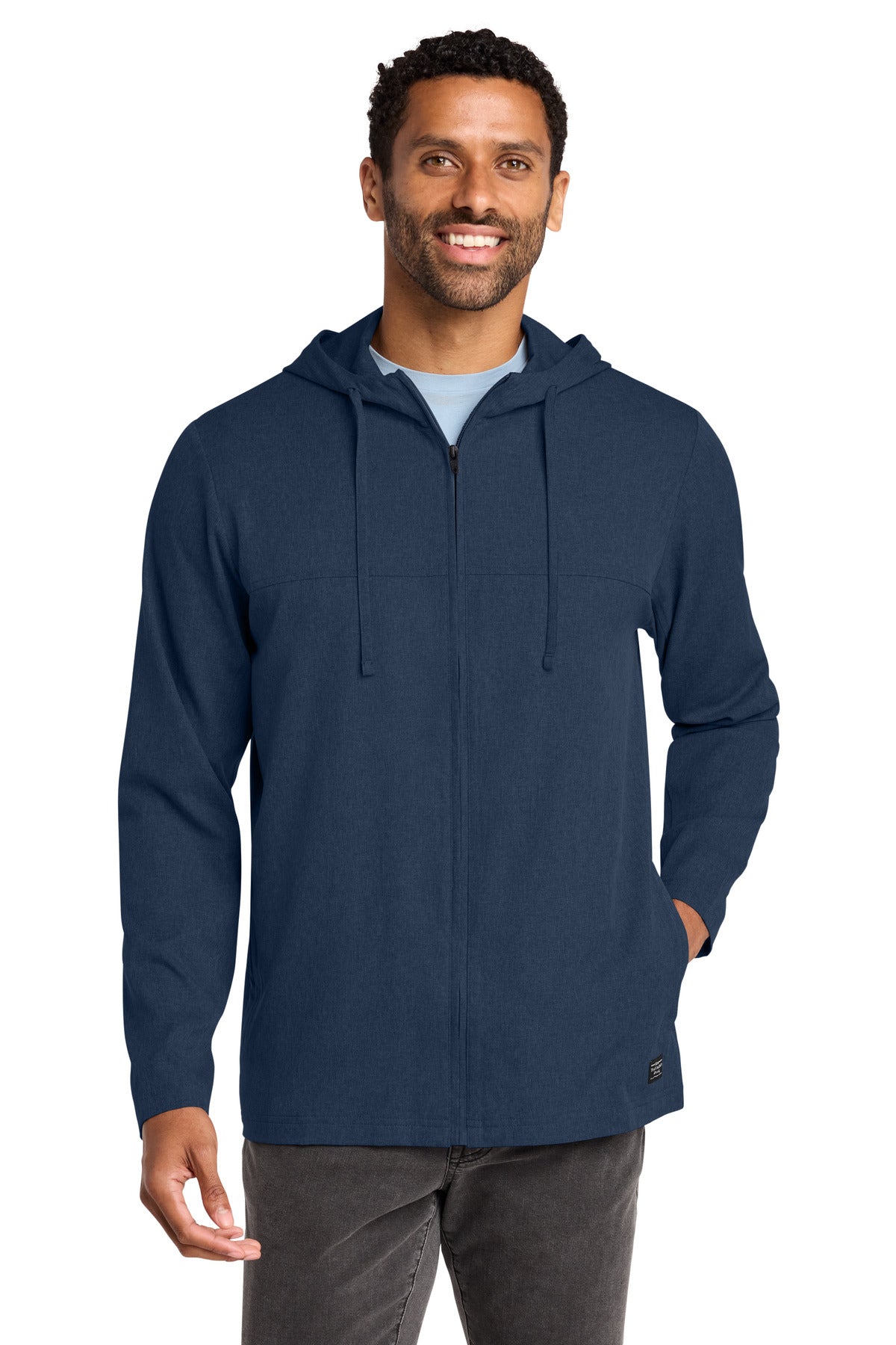 Custom Blue Nights Heather Balboa Hooded Full-Zip Jacket TM1MZ338, personalized by SanCanDo Swag in Argyle, TX