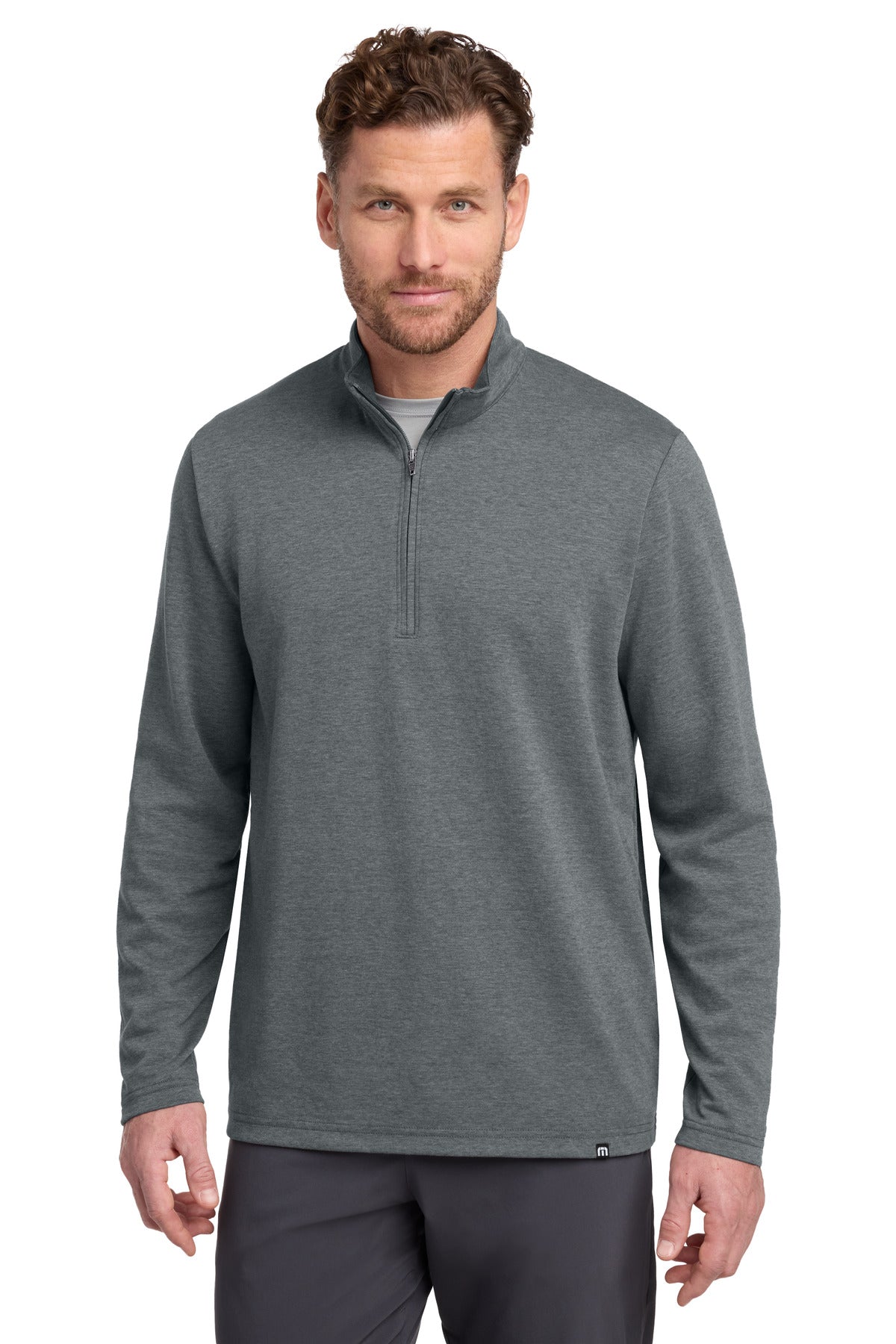 Custom Dark Grey Heather Coveside 1/4-Zip TM1MZ339, personalized by SanCanDo Swag in Argyle, TX