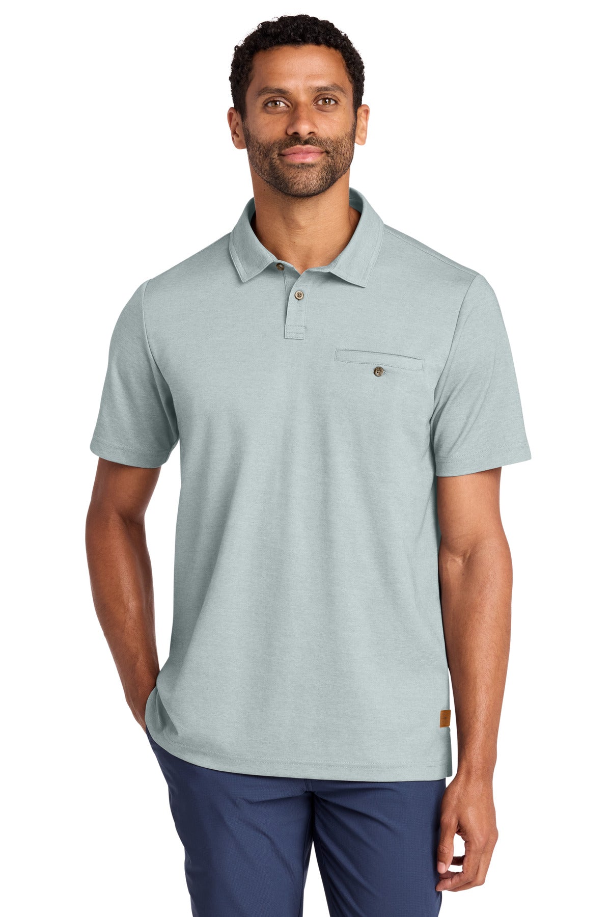 Custom Balsam Green Heather Sunsetters Pocket Polo TM1MZ344, personalized by SanCanDo Swag in Argyle, TX