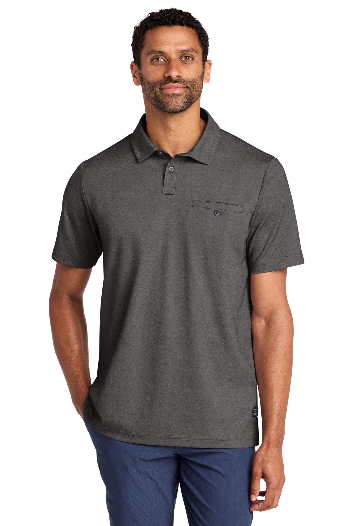 Custom Black Heather Sunsetters Pocket Polo TM1MZ344, personalized by SanCanDo Swag in Argyle, TX