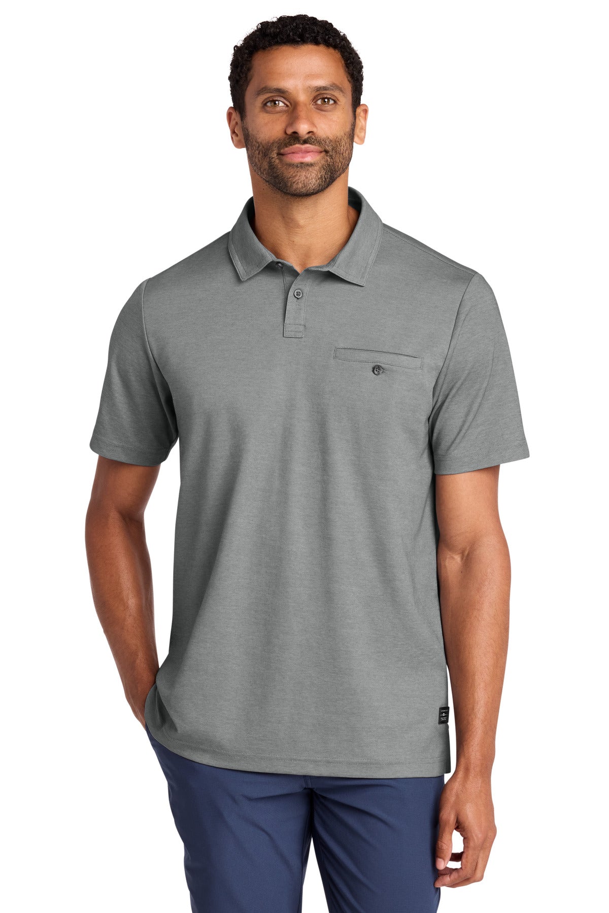 Custom Grey Heather Sunsetters Pocket Polo TM1MZ344, personalized by SanCanDo Swag in Argyle, TX