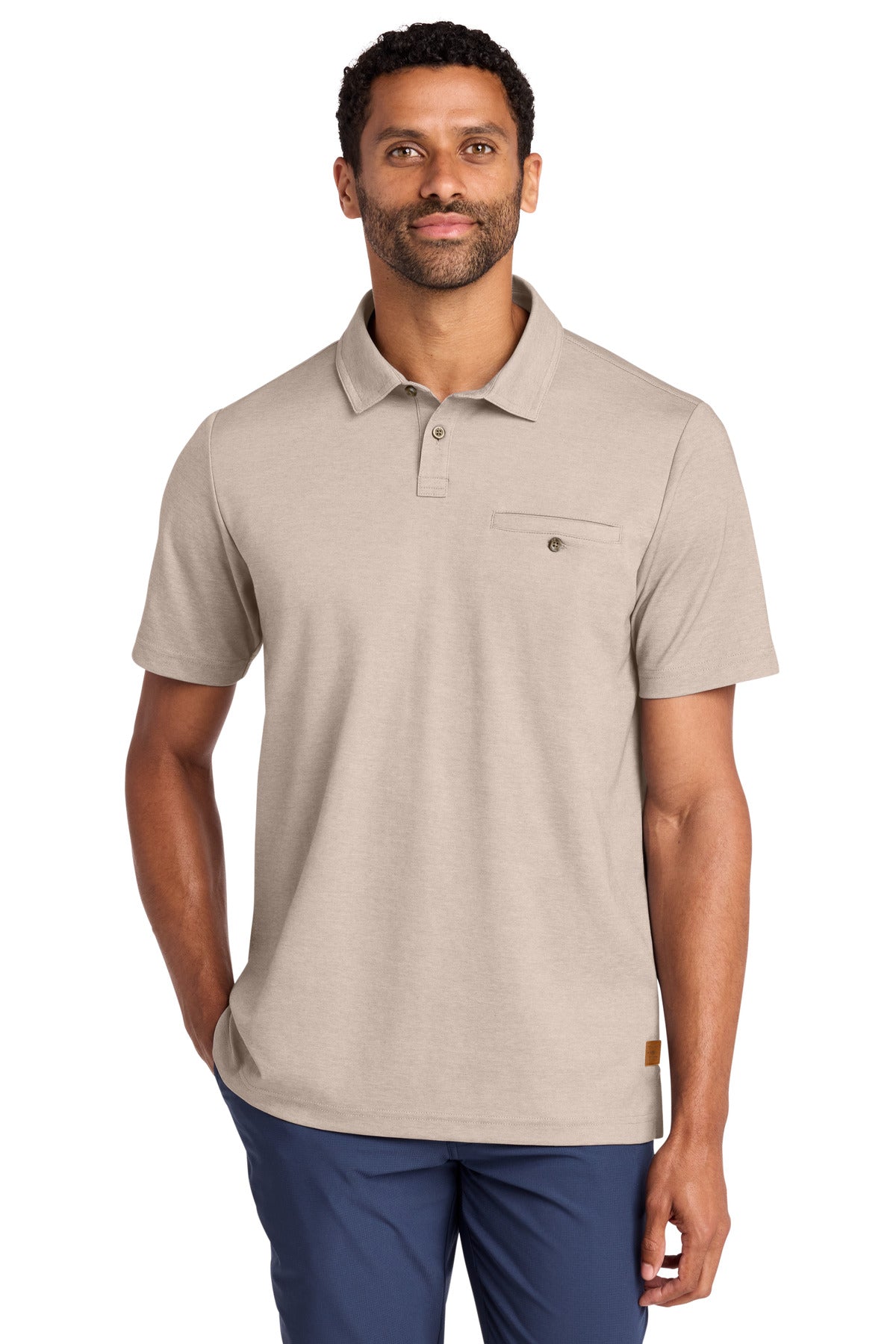 Custom Portabella Heather Sunsetters Pocket Polo TM1MZ344, personalized by SanCanDo Swag in Argyle, TX