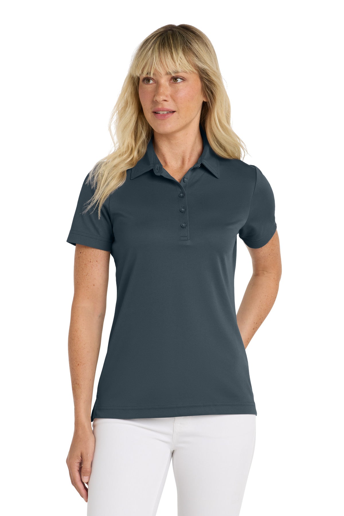 Custom Blue Nights Women's Oceanside Solid Polo TM1WW001, personalized by SanCanDo Swag in Argyle, TX