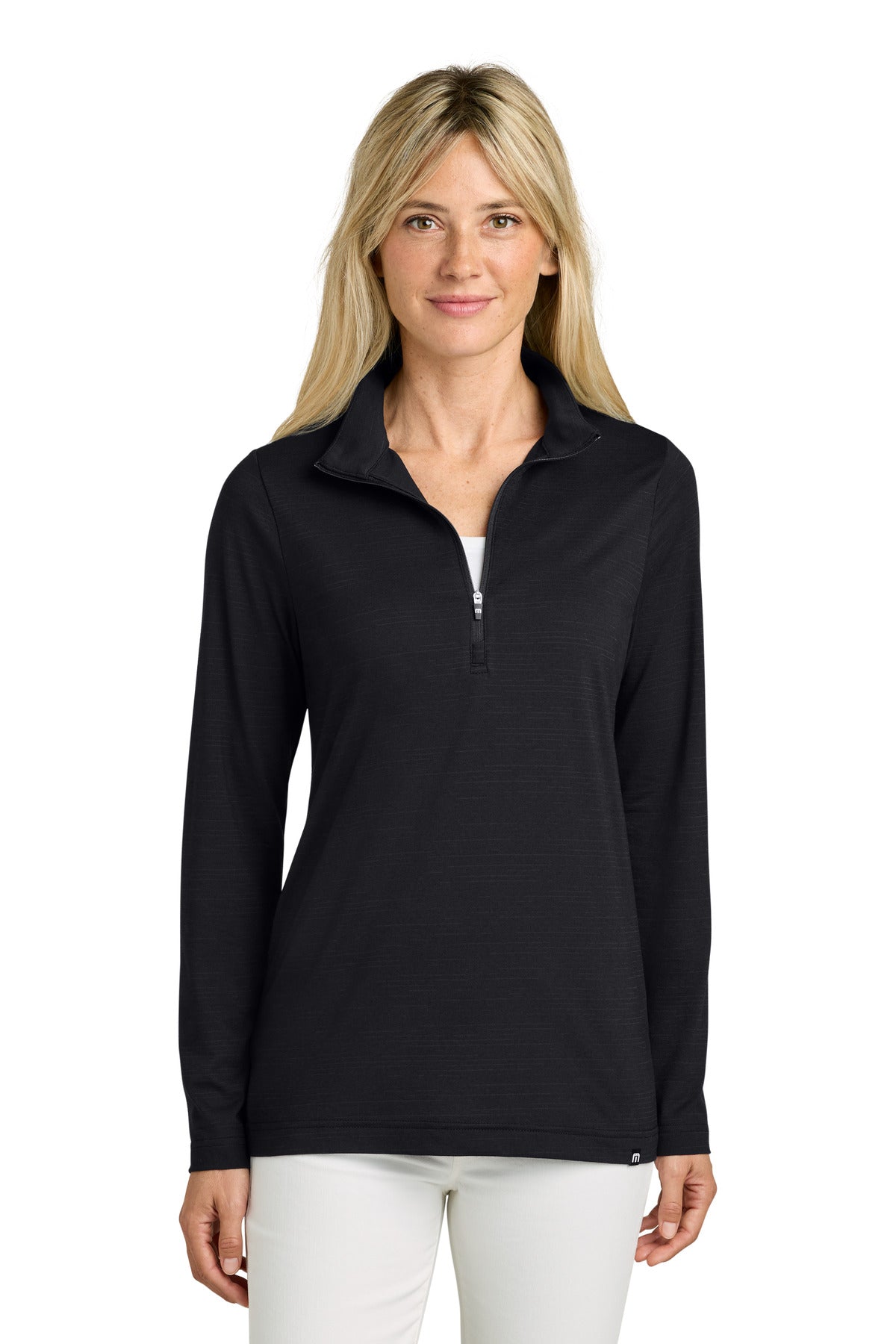 Custom Black Women's Crestview 1/4-Zip TM1WW003, personalized by SanCanDo Swag in Argyle, TX