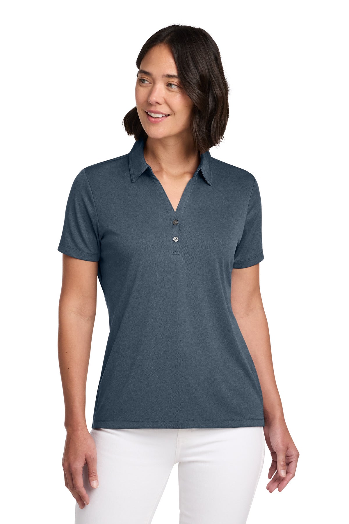 Custom Vintage Indigo/ Black Women's Coto Performance Polo TM1WX002, personalized by SanCanDo Swag in Argyle, TX