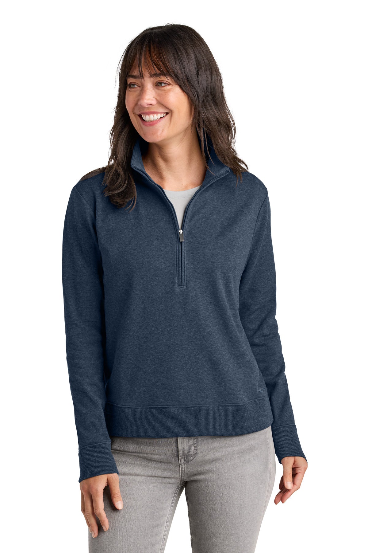 Custom Blue Heather Women's Ocean Villa 1/4-Zip TMA41428, personalized by SanCanDo Swag in Argyle, TX